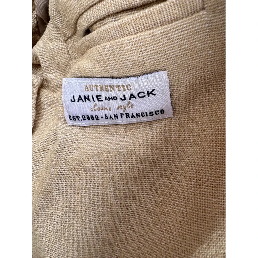 Janie and Jack Tan Linen Cotton Blazer Jacket Toddler 18-24 Months 200273298
